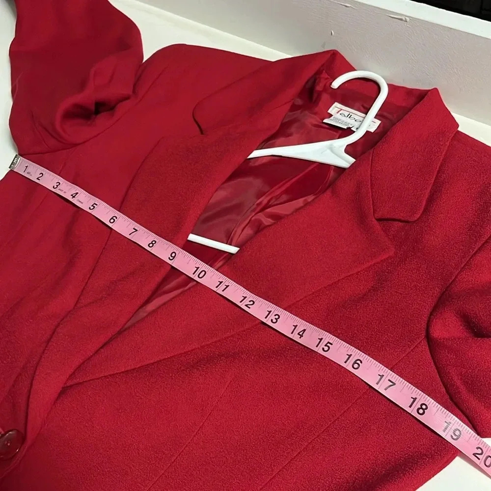 Imperfect 1980s vintage wool blazer Talbots size 10 100% wool blazer‎ cherry red - Picture 5 of 15